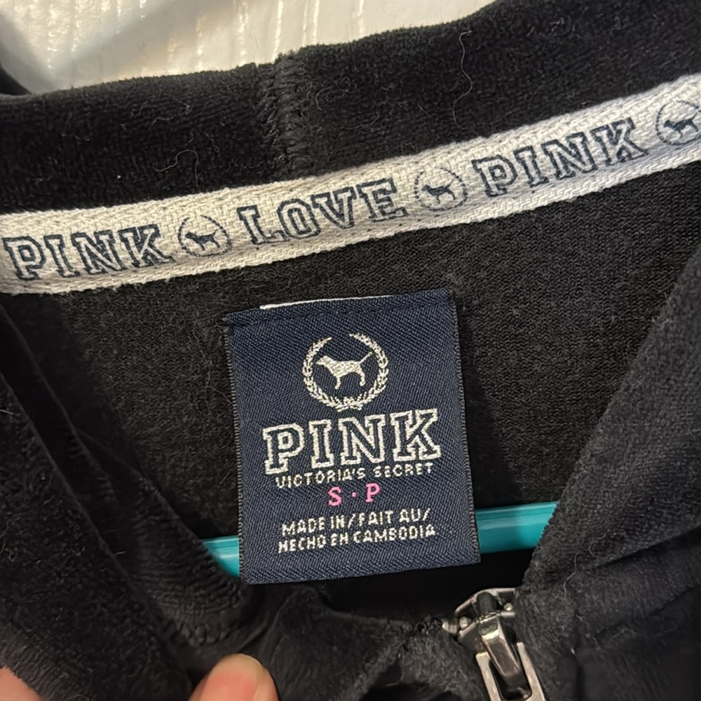 ๐Vintage VS PINK velour sequin pant/hoodie set - Picture 7 of 11